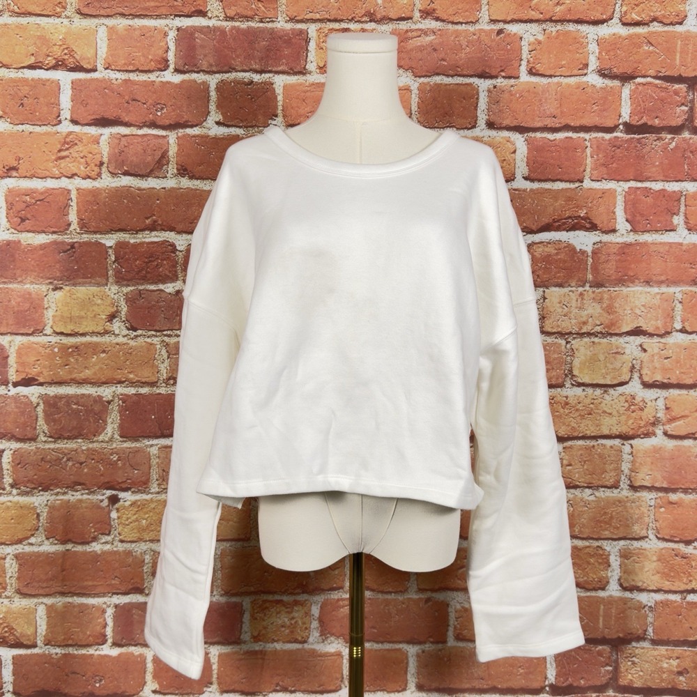 Fabletics Skye Tie Open Back Pullover Large White… - image 1